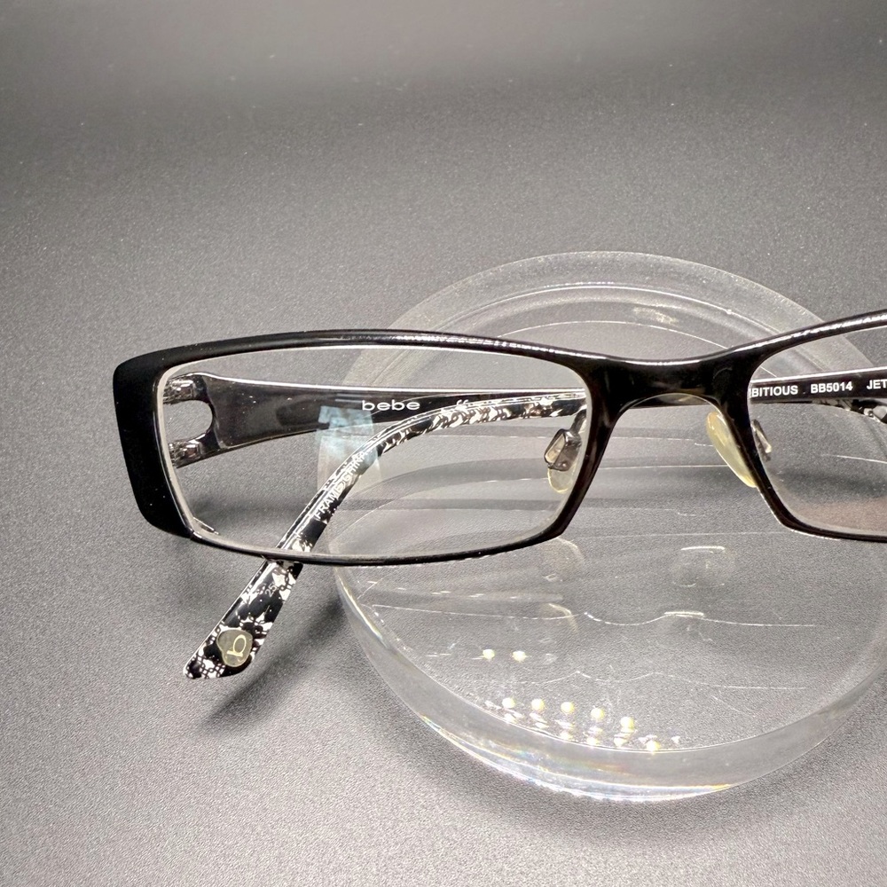 Bebe Ambitious Bb5014 Black Rhinestone Heart Glas… - image 3